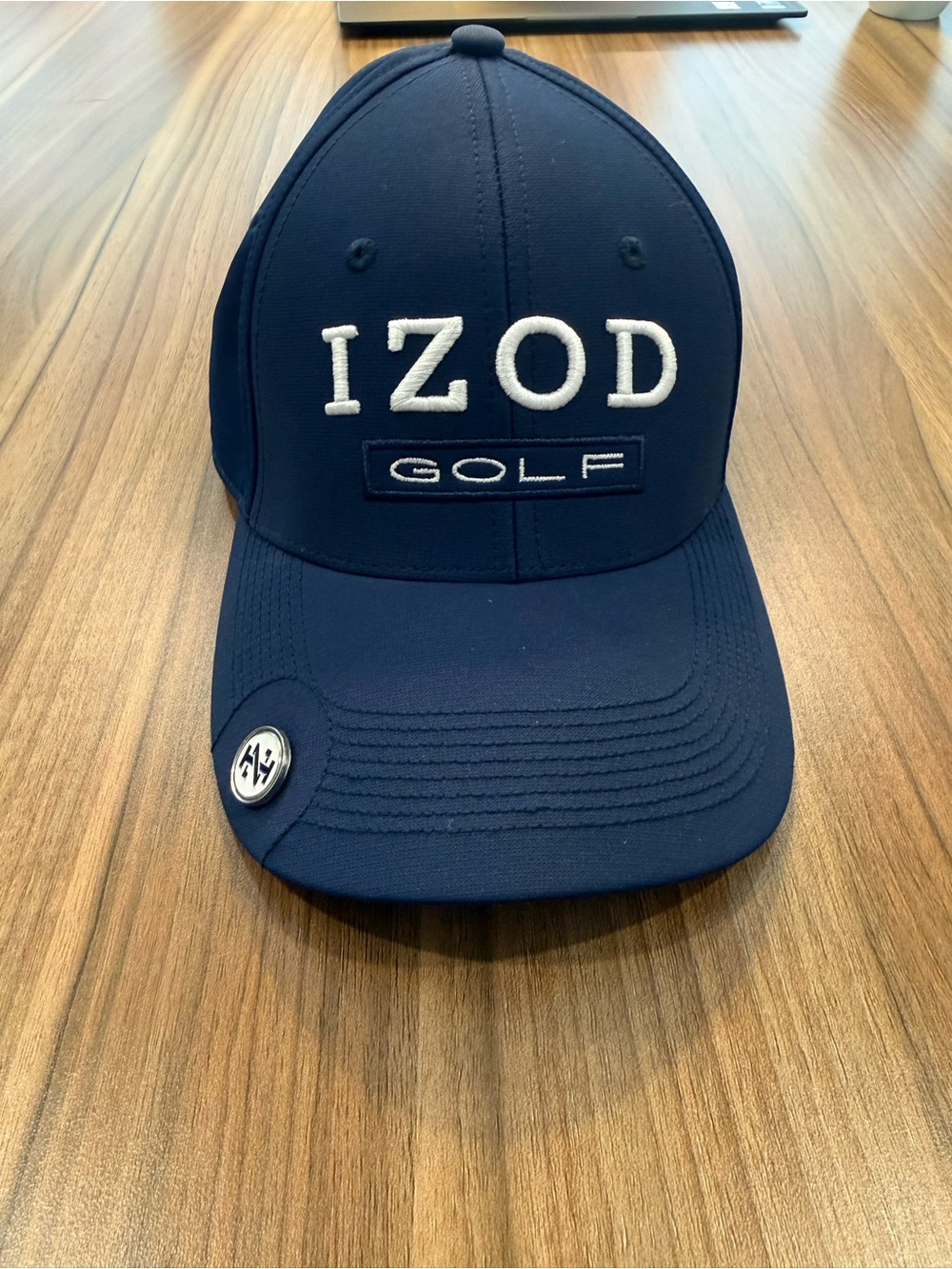 Izod Navy Baseball-Style Golf Cap with White Embroidery